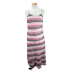 Tu-Lips Striped Maxi Dress Size M Sleeveless‎ Boho Beach Summer 100% Polyester